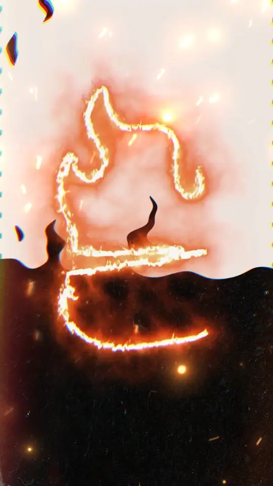 Logo animado envuelto en fuego